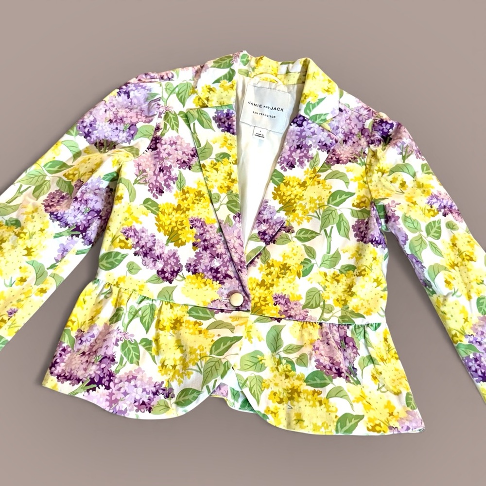Janie and Jack Yellow and Purple Floral Blazer